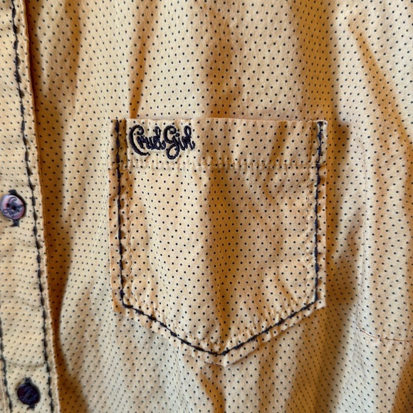 Western Cruel Girl button up long sleeve Medium Cowgirl Rodeo Country yellow EUC - Picture 3 of 7